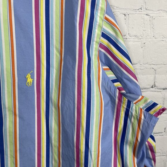 Polo Ralph Lauren Shirt Men XXL Button Down Striped Plaid Classic Fit Preppy - Picture 6 of 9